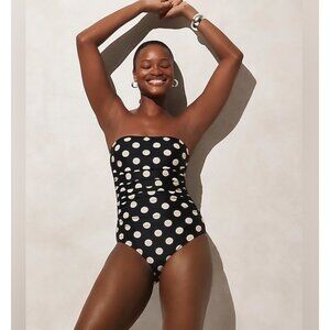 NWT J.Crew Polkadot One Piece Swimsuit Size 12 Preppy Flattering